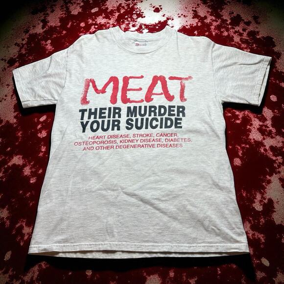 Vintage 1990s Meat Their Murder Your Suicide Single Stitch Men’s Medium T-Shirt - Picture 1 of 10